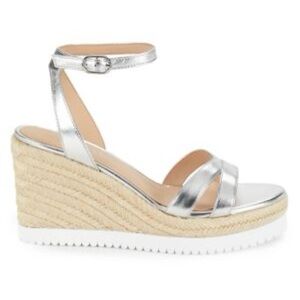 Stuart Weitzman Metallic Silver Wedges